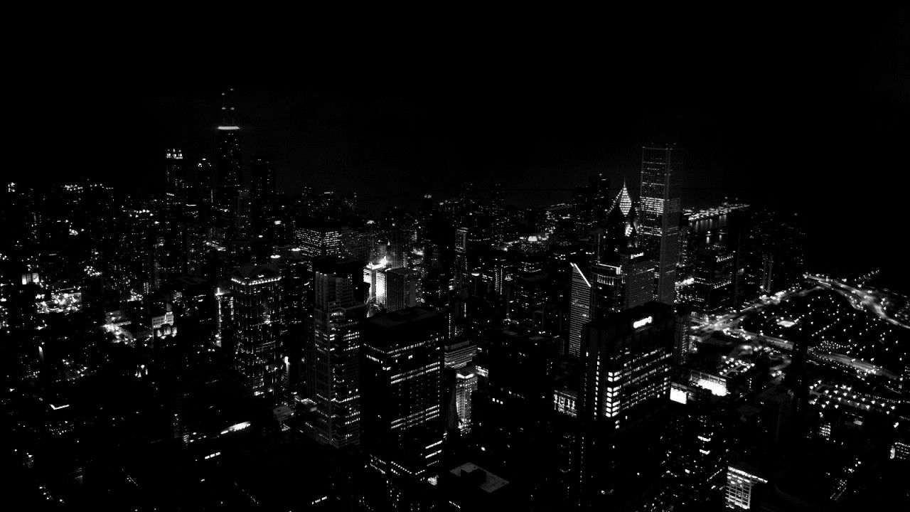 1280x720 Free download City Lights Black and White Background HD wallpaper