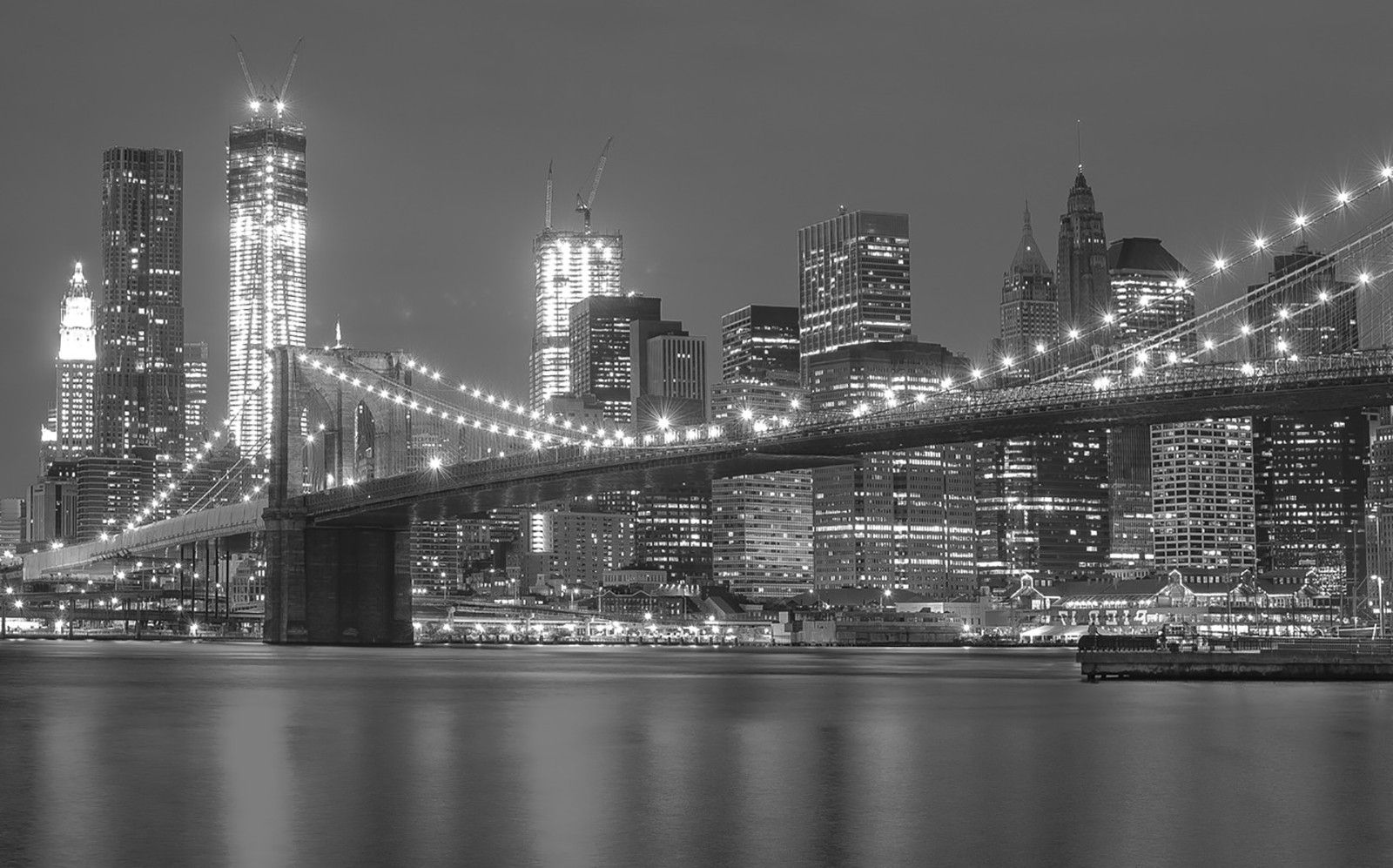 1600x997 Black, And, White, City, Landmark, Lights, Monochrome Wallpapers