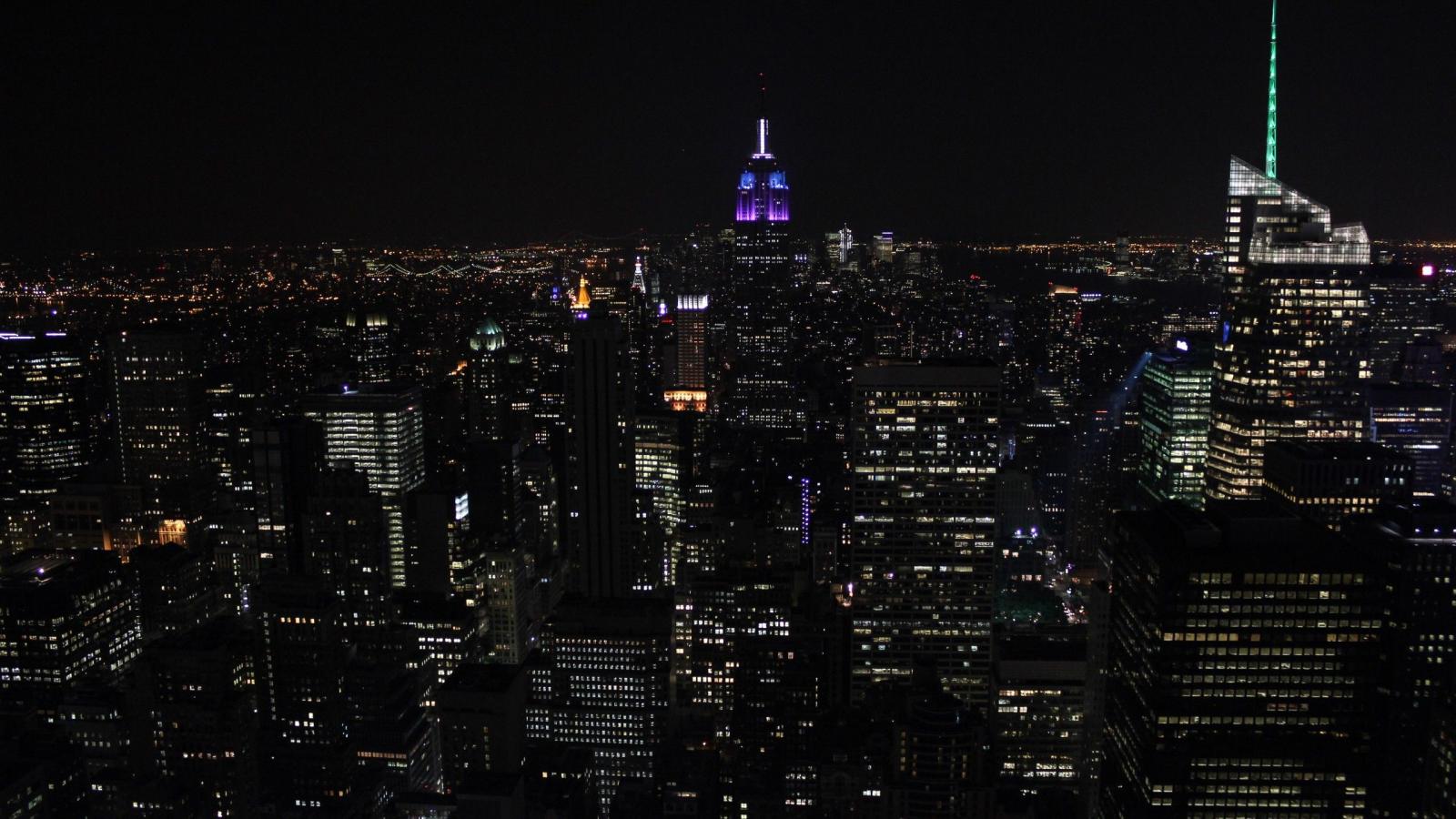 2560x1440 wallpaper night city, city lights, skyscrapers, night, skyline