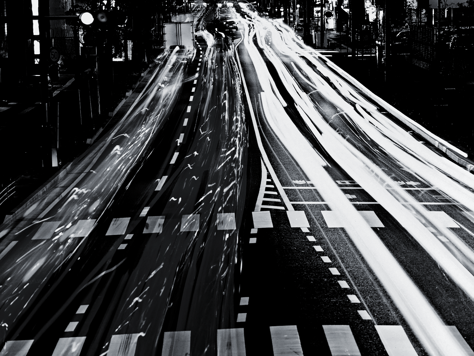 1600x1200 City Lights Black And White