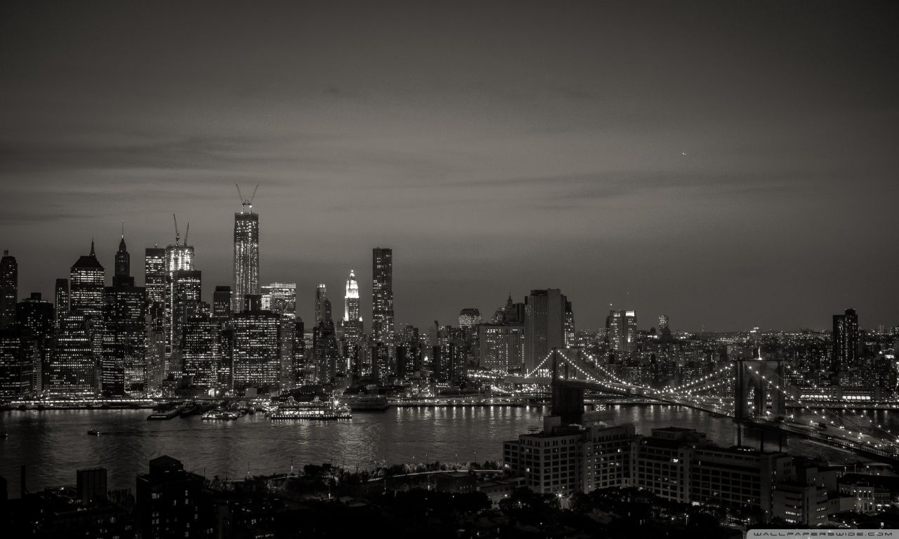 1280x768 New York City Black and White Ultra HD Desktop Background