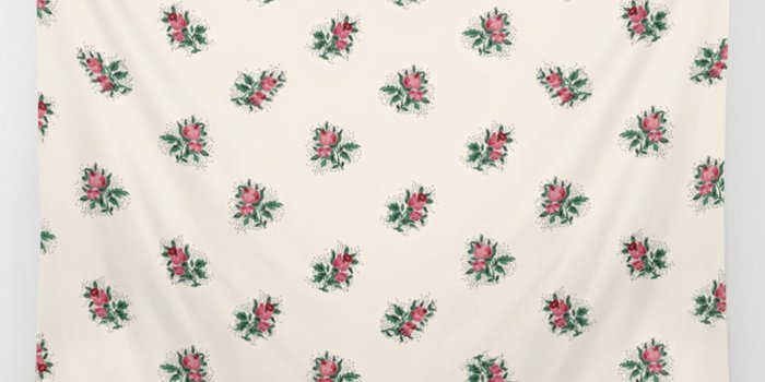 1500x1500 Pretty Pink Roses Girly Vintage Wallpaper Pattern Wall Tapestry by