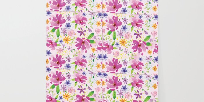 1500x1500 Whimsical Girly Flower Pattern Wallpaper by alexisajohnson | Society6