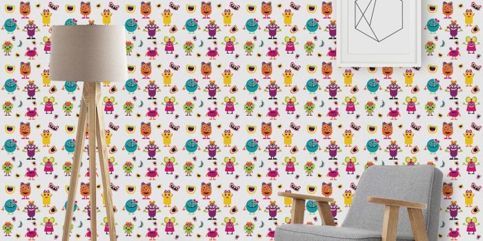 1500x1500 Girly Monsters Wallpaper & Surface Covering (Peel & Stick