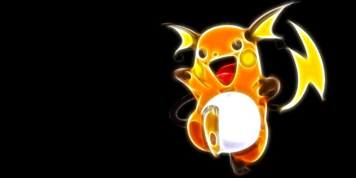 1920x1200 pokemon, Fractalius, Raichu, Simple, Background, Black, Background
