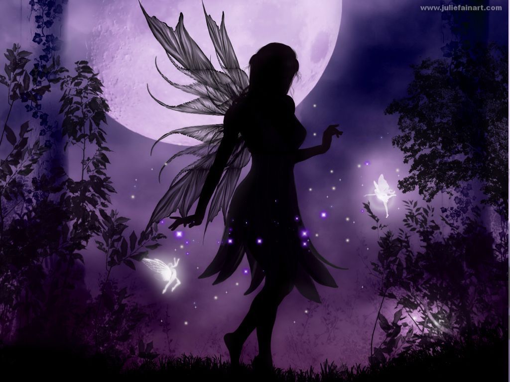 1024x768 Fairy Silhouette Background