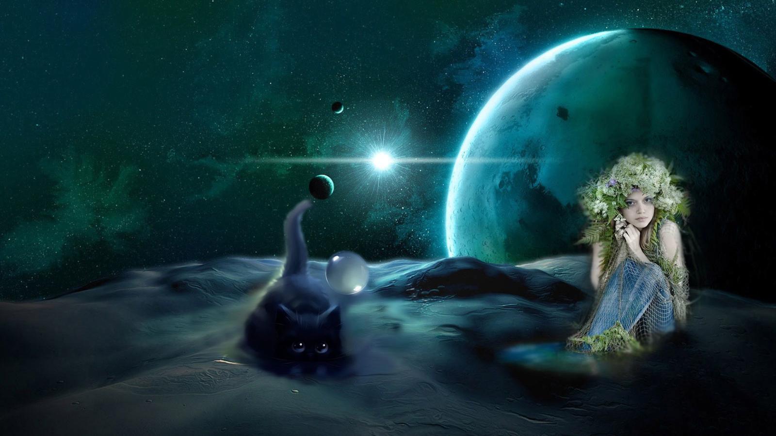 1920x1080 fantasy, Fairy, Gothic, Dark, Cats, Dream, Sci, Fi, Space, Plantes