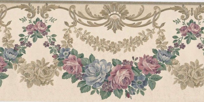 2007x1000 Fleur De Lis Living Timms Victorian Roses Garlands Crown Molding