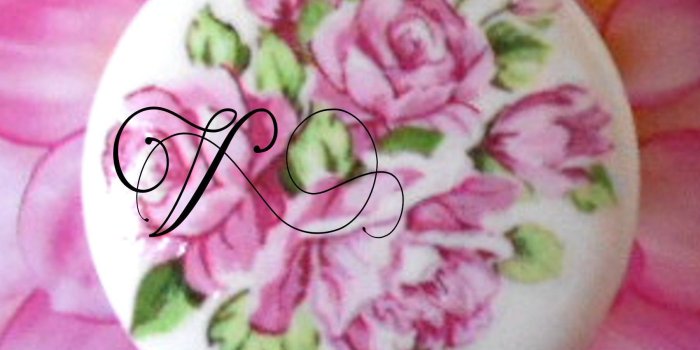 1800x1794 FRENCH ROSES Purple Pink Floral Ceramic Knob Pretty Shabby | Etsy