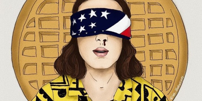 1053x1053 Stranger Things Eleven with Eggo Waffle by -IVA