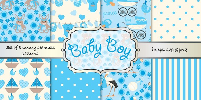 3000x2121 Baby Boy Digital Paper, Baby Boy Seamless Pattern, - Pattern
