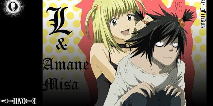 1332x850 Wallpaper smile, hairstyle, two, death note, art, takeshi obata