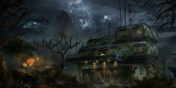 3840x2133 Call of duty zombies Zetsubou no shima, concrete structure near