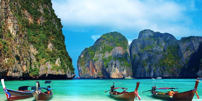 2560x1440 Phi Phi Island Stones Boats Wallpaper – Travel HD Wallpapers