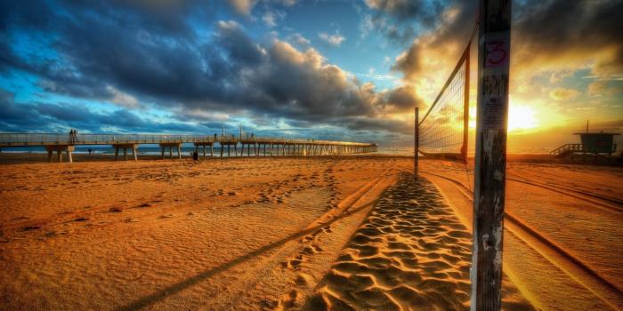 1920x1080 Download wallpaper 1920x1080 grid, beach, volleyball, decline
