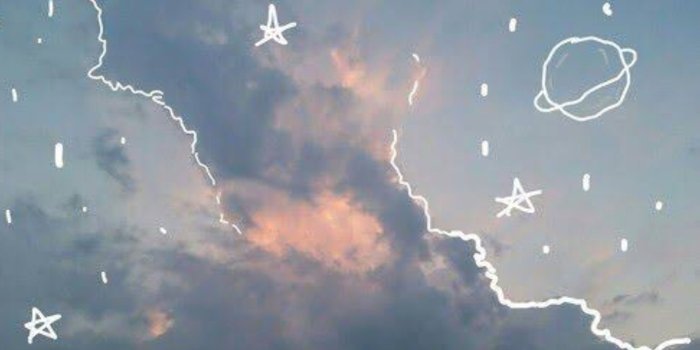1944x1112 Aesthetic, clouds, sunset, stars, galaxy, pink, white, blue