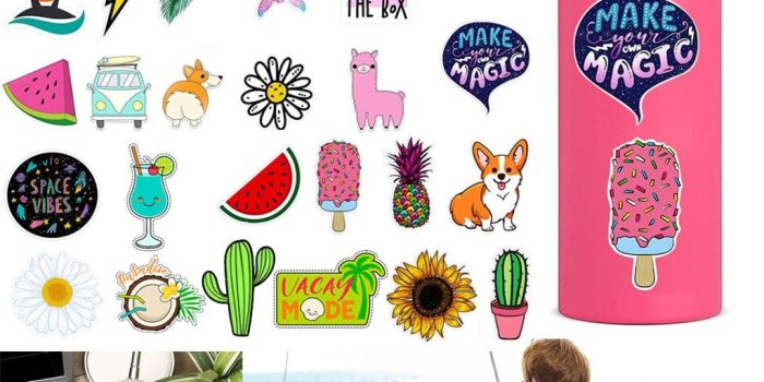 1024x1024 1 Pcs Big Cute Stickers For Water Bottles Computer Stickers