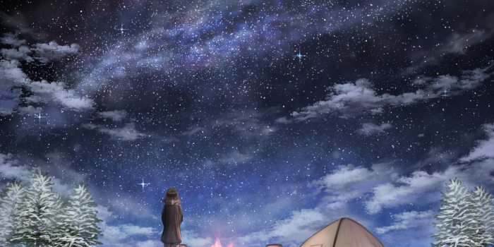 1280x800 Starry Blue Sky & Pink Fire wallpapers | Starry Blue Sky & Pink