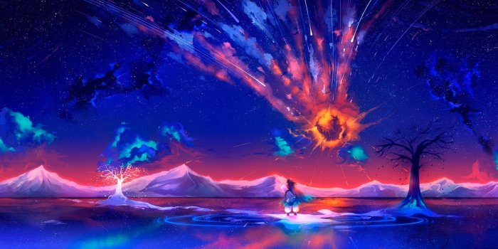 1332x850 Wallpaper white, water, space, trees, flight, mountains, the