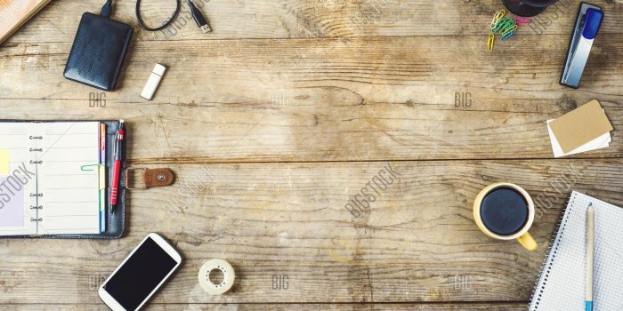 1500x1121 Desktop Mix On Wooden Image & Photo (Free Trial) | Bigstock