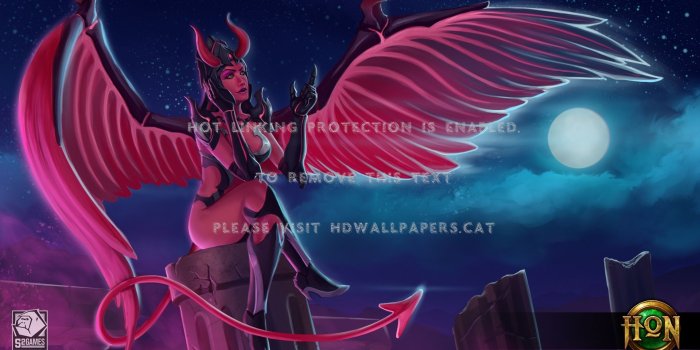 1920x1080 succubus wings blue pink dark demon luna of