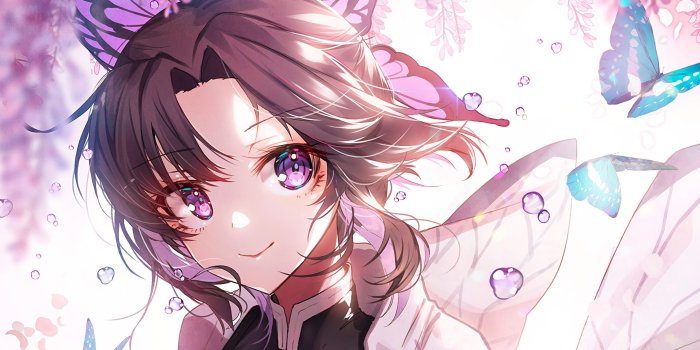 2560x1440 Shinobu Kocho from Kimetsu no Yaiba Anime Wallpaper 4k Ultra HD ID