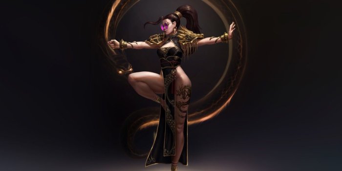 1332x850 Wallpaper Girl, Minimalism, Dragon, Snake, Style, Girl, Tattoo