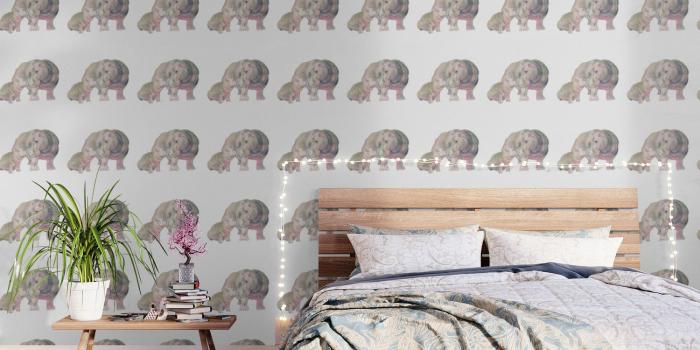 1500x1500 Mom and Baby Hippo Wallpaper by mellyterpening | Society6