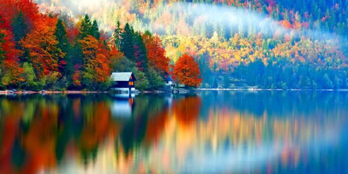 1824x1026 nature, Landscape, Trees, Forest, Fall, Colorful, Water, Lake