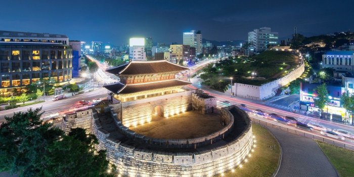 1332x850 Wallpaper night, the city, Seoul, South Korea images for desktop