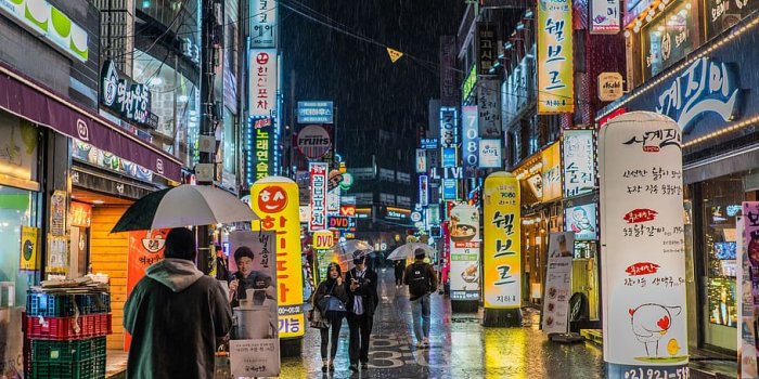 910x1138 HD wallpaper: streets, neon, cyberpunk, seoul, korea, night, city