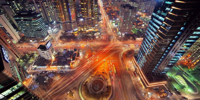 1920x1080 landscape, Road, Highway, City, Night, Long Exposure