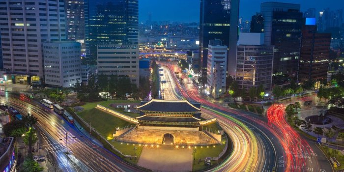 1332x850 Wallpaper night, lights, home, Korea, Seoul images for desktop