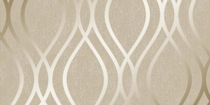 1000x1000 Henderson Interiors Camden Wave Wallpaper Cream Gold - Wallpaper