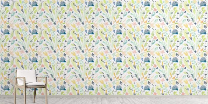 2880x1780 Watercolor Floral Pattern Wallpaper for Walls | Pastel Flowers