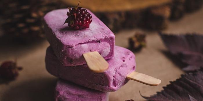 728x1092 HD wallpaper: three purple ice drops, ice-cream, raspberry