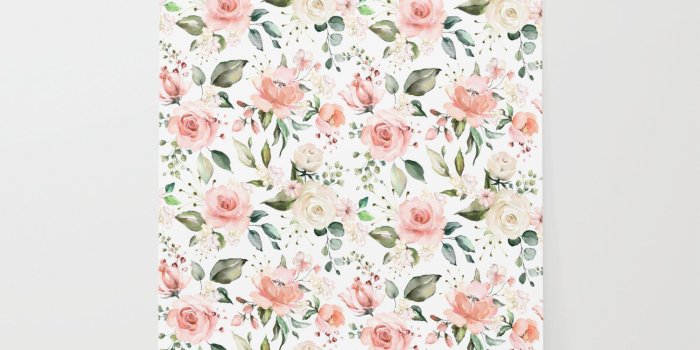 1500x1500 Sunny Floral Pastel Pink Watercolor Flower Pattern Wallpaper by