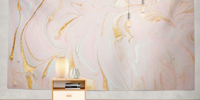 1500x1500 Amazon.com: Soopat Polyester Glitter Tapestry Fantasy Marble Gold