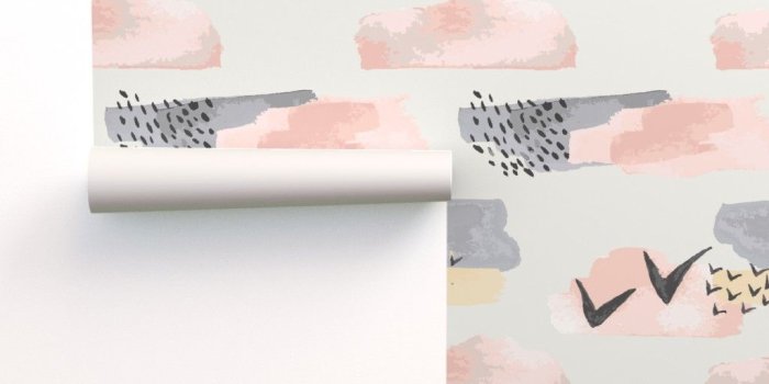 1024x1024 Minimal grey pink mustard pastel watercolor on Isobar by