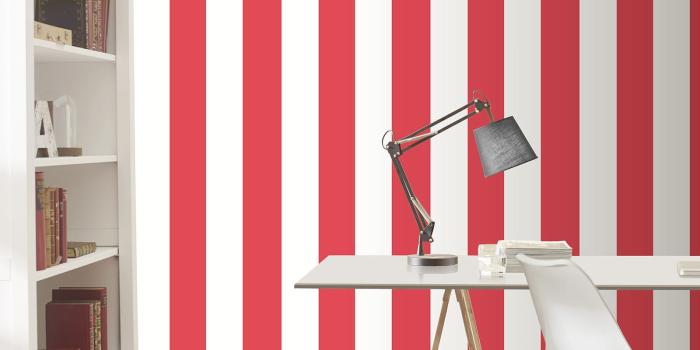 1600x1600 RASCH WIDE STRIPE WALLPAPER HORIZONTAL VERTICAL - WHITE SILVER