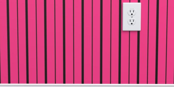 1024x1024 Hot Pink and Black Stripes on Isobar by gingezel | Roostery Home Decor