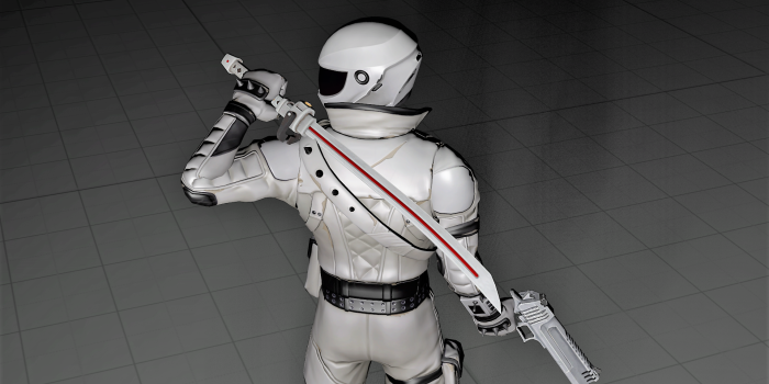 1920x1080 I made a render of Overtaker holding the Blazing Masamune and Bald