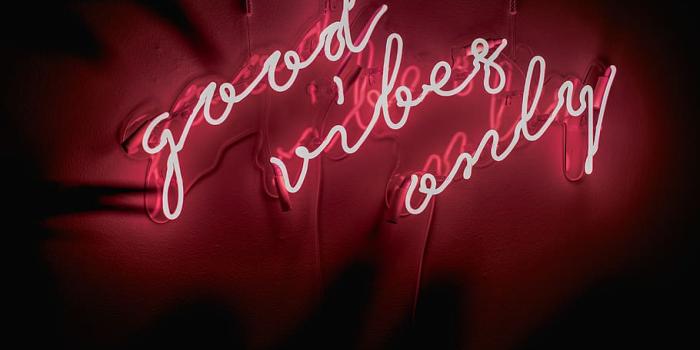 910x910 HD wallpaper: Good vibes only led signage, text, red, western