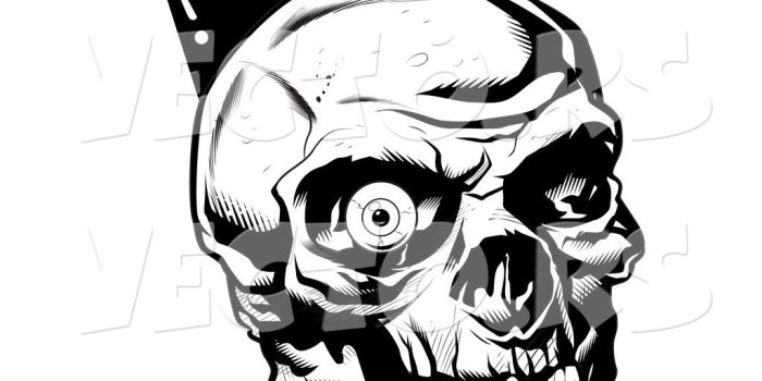 1024x1044 Vector of Bloody Joker Skull Wearing King's Crown - Black and