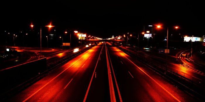 2560x1600 2560x1600 Highway in night desktop PC and Mac wallpaper