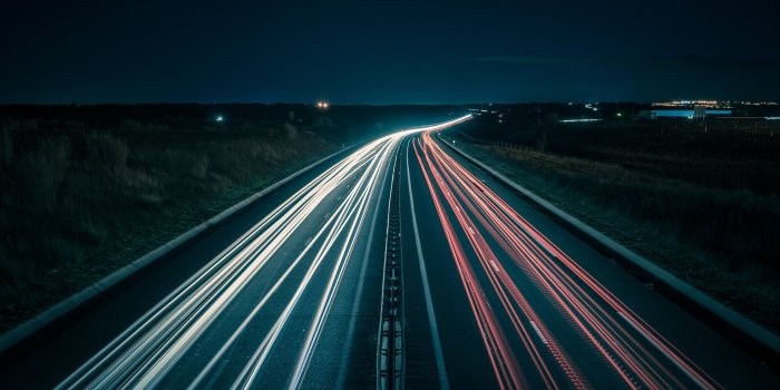 2560x1440 Time lapse photography, Highway, Night traffic, Traffic lights HD