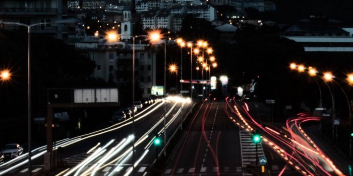 938x1668 Download wallpaper 938x1668 highway, city, night, long exposure