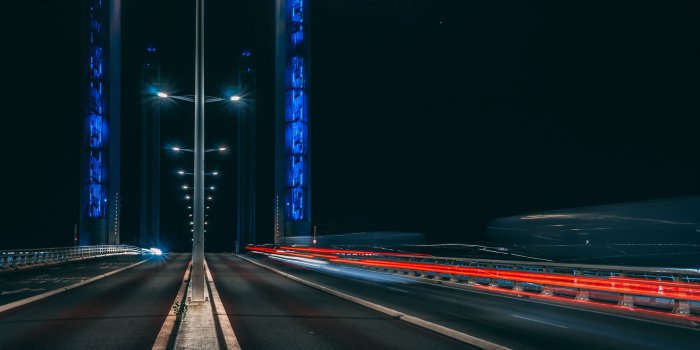 3840x2160 4K Road Long Exposure Night Wallpaper - [3840x2160]