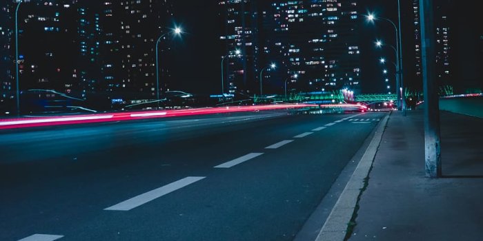 910x1365 HD wallpaper: empty street with lights during nighttime, road, way