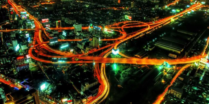 2560x1600 Bangkok City Highways Night Wallpaper 2560x1600 : Wallpapers13.com